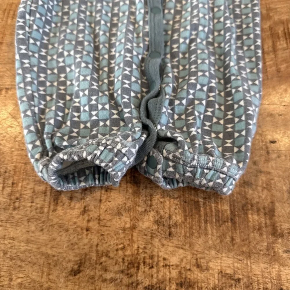 Tea Collection Blue Romper Snap One Piece Bodysuit Newborn Geometric Pajamas